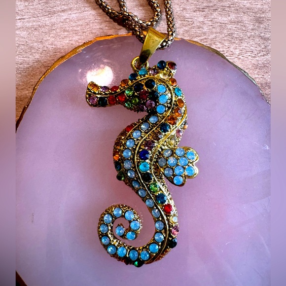 Jewelry - Seahorse Rhinestone Necklace
